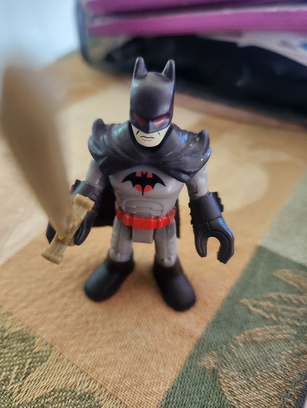 Kids Grey and Black Bat Hero Action Figure with Red Belt And Red Eyes 2016